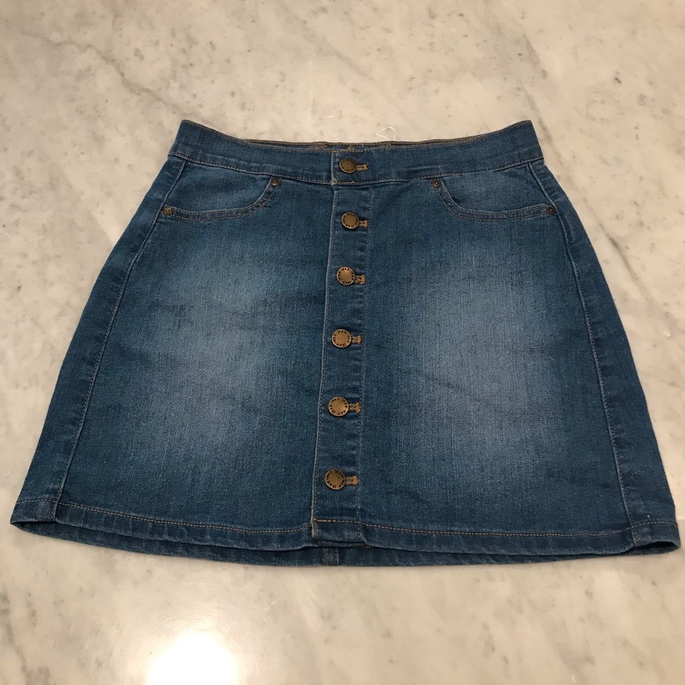 NWOT Denim button up high waist skirt